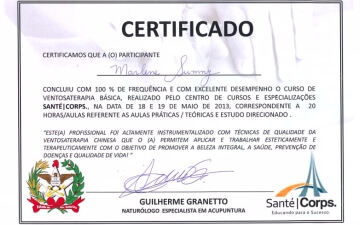 Revita Massoterapia e Massagens Terapêuticas e Relaxantes
 - Certificados